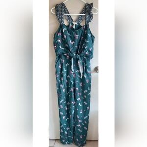 Matilda Jane Size Small Evergreen Dream Overall Tie Front Jumpsuit